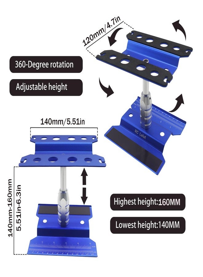 RC Lelut RC Car Stand RC Repair Stand 360 Degree Rotation Lift or Lower for Traxxas Redcat Arrma Axial RC4WD HSP Losi 1/8 1/10 1/12 1/16 Scale RC Crawler Car Truck Buggies (Navy Blue) - Image 3